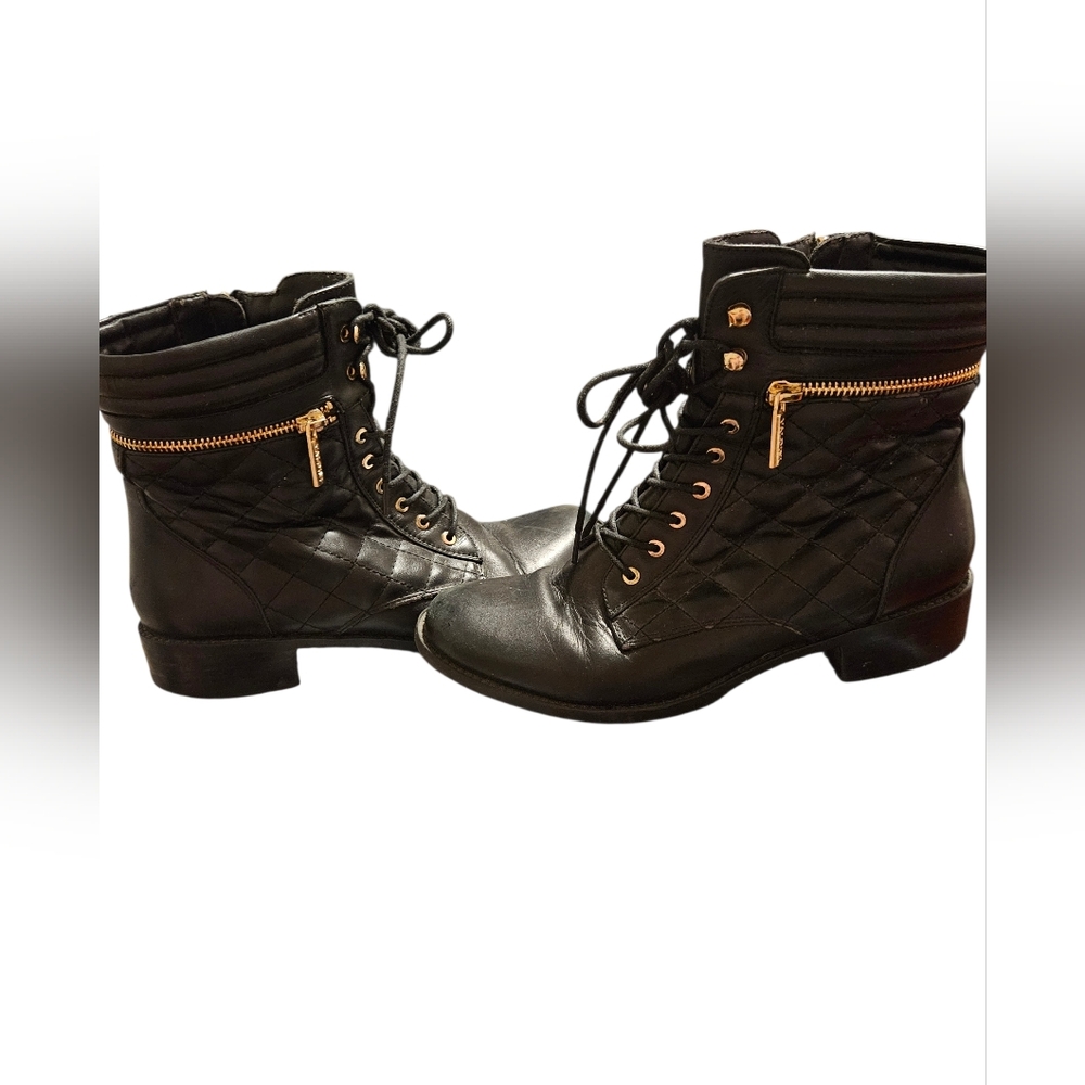 Valdini Black Quilted Ankle Boots Messina Size 7.5